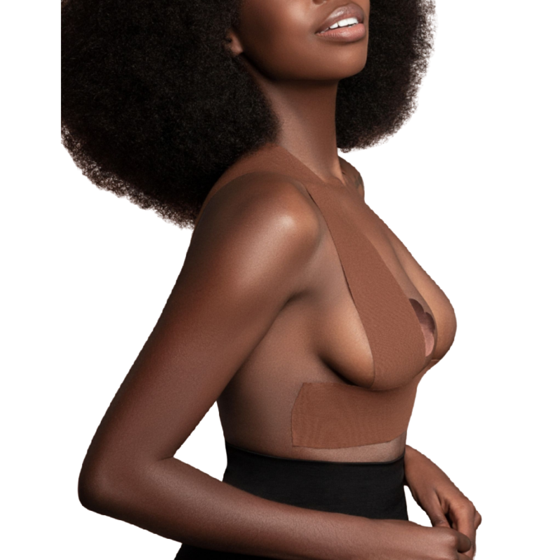 BYE-BRA - BODY TAPE 5 MX 6.5 CM + 3 PAIRS OF BROWN BREAST COVERS