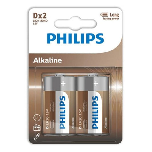 PHILIPS - PILHA ALCALINA D LR20 BLISTER*2