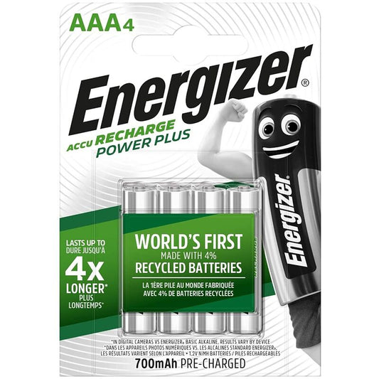 ENERGIZER - PILHAS AAA4 RECARREGÁVEIS BLISTER 4