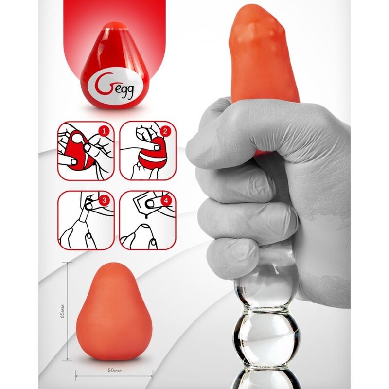 G-VIBE - MASTURBADOR TEXTURIZADO REUTILIZÁVEL VERMELHO OVO