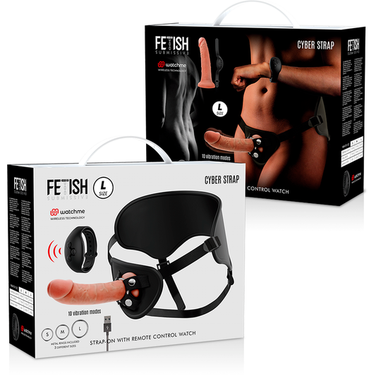FETISH SUBMISSIVE CYBER STRAP - ARREIO COM DILDO DE CONTROLE REMOTO WATCHME L TECHNOLOGY