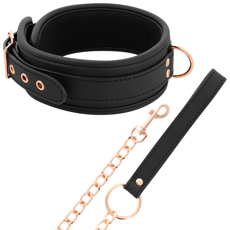 COQUETTE CHIC DESIRE - FANCY NECKLACE IN VEGAN LEATHER WITH BRACELET AND NEOPRENE LINING