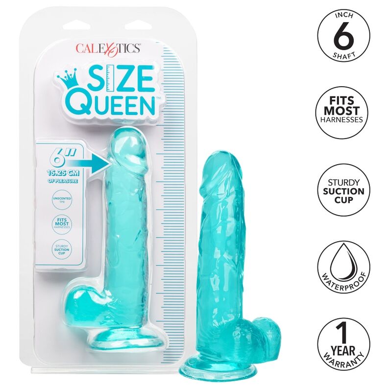 CALEXOTICS - DILDO AZUL TAMANHO QUEEN 15,3 CM