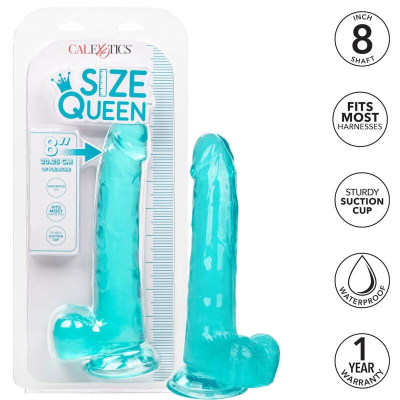 CALEXOTICS - DILDO AZUL TAMANHO QUEEN 20,3 CM