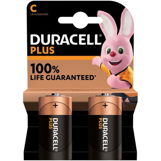 DURACELL - PILHAS ALCALINAS PLUS POWER C LR14 2 UNIDADES