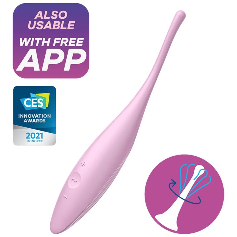 SATISFYER - JOY PINK TWIRLING CLIT TIP VIBRATOR