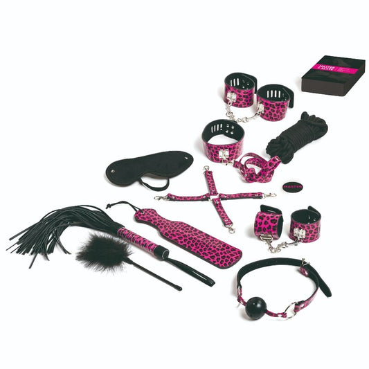 TEASE & PLEASE - CONJUNTO DE 13 ACESSÓRIOS DE BONDAGE MAGENTA