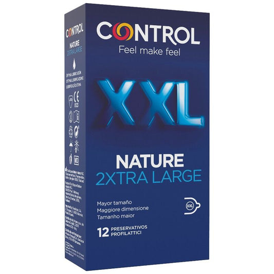 CONTROL - NATUREZA 2 PRESERVATIVOS EXTRA GRANDES XXL - 12 UNIDADES