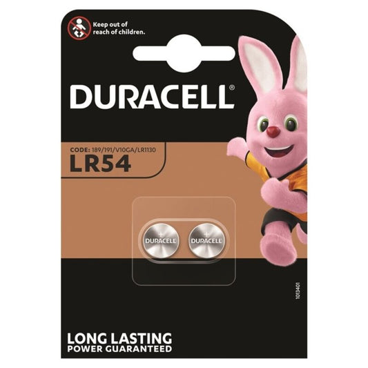 DURACELL - PILHA ALCALINA BOTÃO LR54 LR1130 AG10 1,5V 2 UNIDADES?