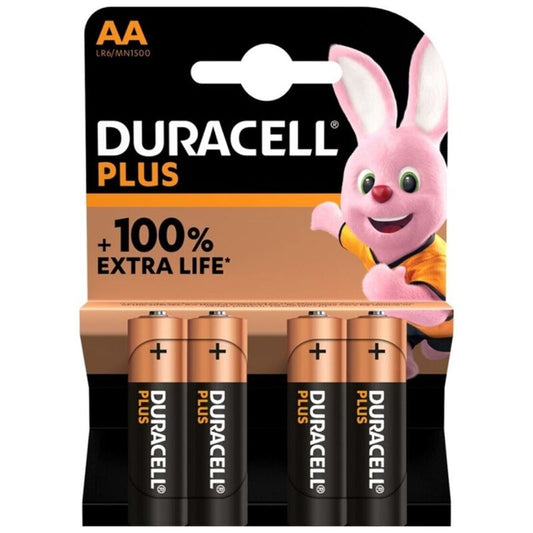 DURACELL - PILHAS ALCALINAS PLUS POWER 100 AA LR6 4 UNIDADES?