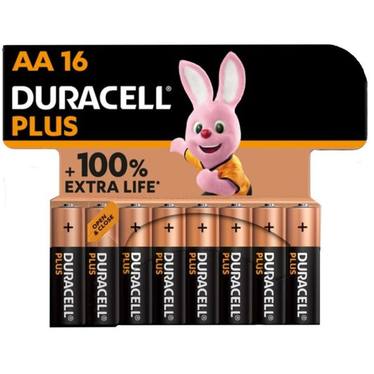 DURACELL - PILHAS ALCALINAS PLUS POWER 100 AA LR6 16 UNIDADES?