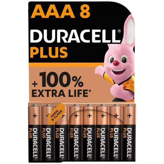 DURACELL - PILHAS ALCALINAS PLUS POWER 100 AAA LR03 8 UNIDADES?