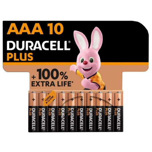 DURACELL - PILHAS ALCALINAS PLUS POWER 100 AAA LR03 10 UNIDADES?