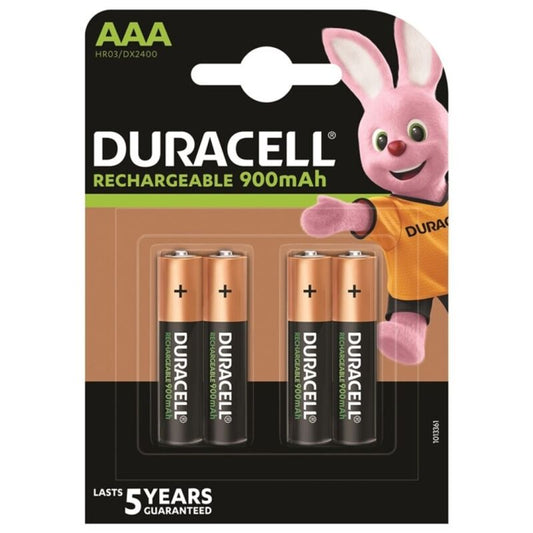 DURACELL - PILHAS RECARREGÁVEIS HR03 AAA 900mAh 4 UNIDADES
