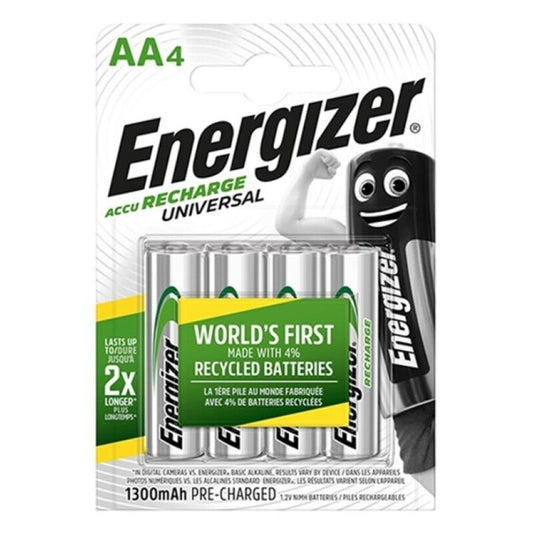 ENERGIZER - PILHA RECARREGÁVEL UNIVERSAL HR6 AA 1300mAh 4 UNIDADES?