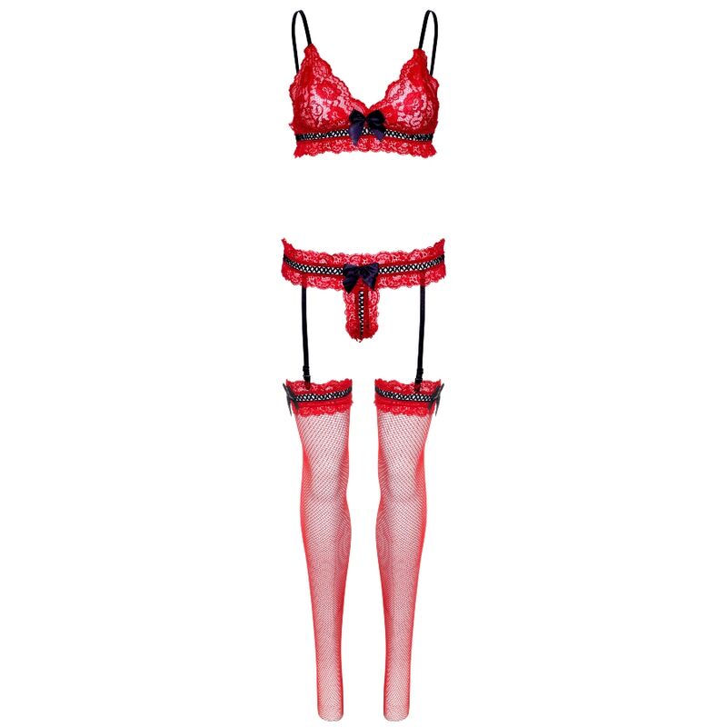 LEG AVENUE - THREE-PIECE SET ONE SIZE - RED
