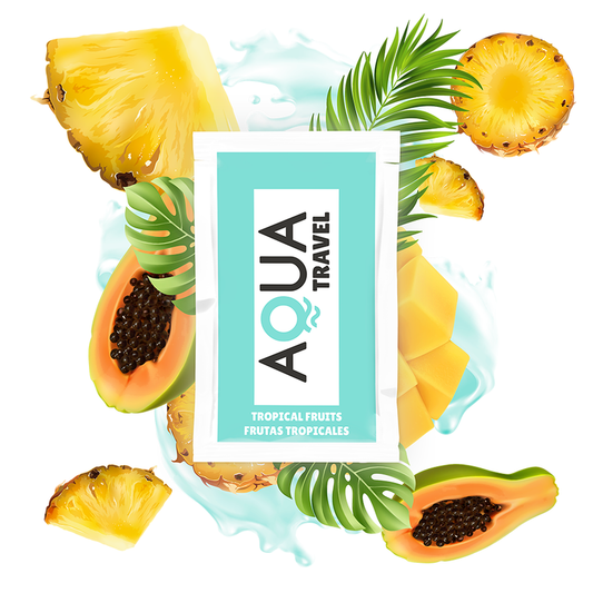 AQUA TRAVEL - LUBRIFICANTE À BASE DE ÁGUA SABOR FRUTAS TROPICAIS 6 ML