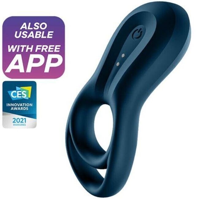 SATISFYER - APLICAÇÃO VIBRADOR EPIC DUO RING AZUL