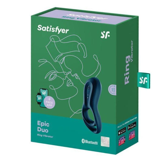 SATISFYER - APLICAÇÃO VIBRADOR EPIC DUO RING AZUL