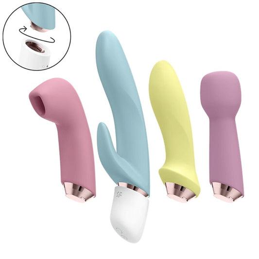SATISFYER - MARVELOUS FOUR VIBRADOR E CONJUNTO DE PULSO DE AR
