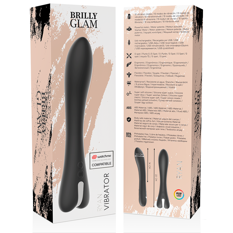 BRILHANTE GLAM - VIBRADOR RYAN WATCHME TECNOLOGIA SEM FIO COMPATÍVEL