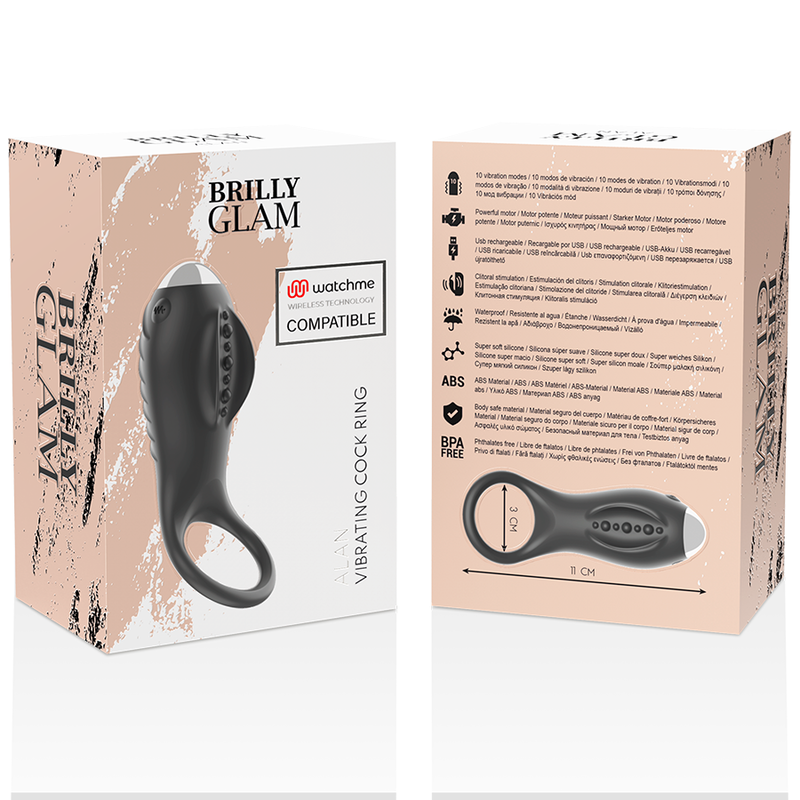 BRILLY GLAM - ANEL PENIANO ALAN WATCHME COMPATÍVEL COM TECNOLOGIA SEM FIO