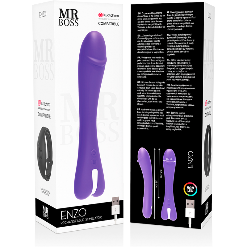MR BOSS - VIBRADOR ENZO WATCHME TECNOLOGIA SEM FIO COMPATÍVEL