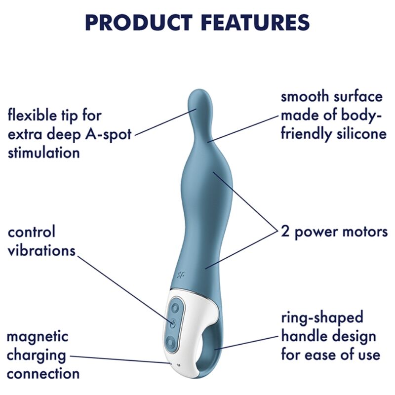 SATISFYER - INCRÍVEL 1 VIBRADOR ASPOT AZUL