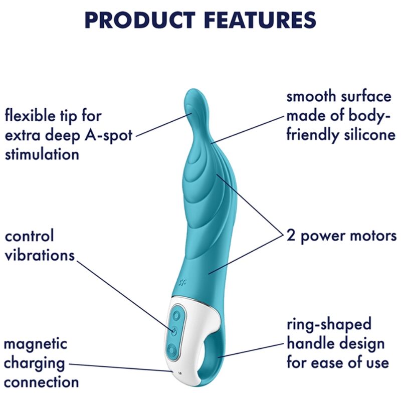 SATISFYER - INCRÍVEL VIBRADOR TURQUESA 2 ASPOT