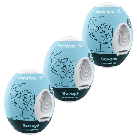 SATISFYER - 3 OVOS MASTURBADORES SELVAGENS