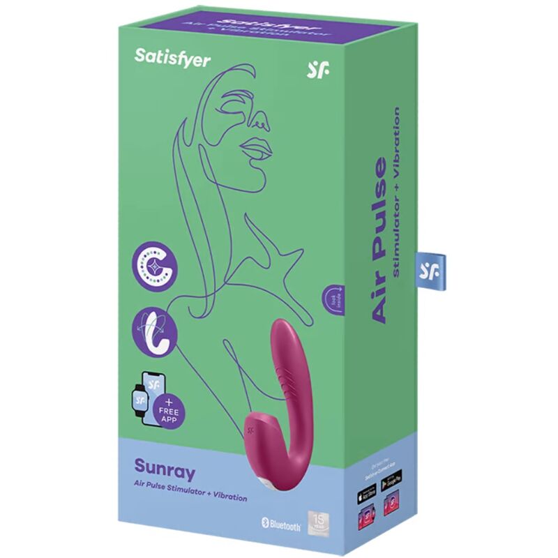 SATISFYER - ESTIMULADOR DE APLICAÇÃO SUNRAY E VIBRADOR VERMELHO