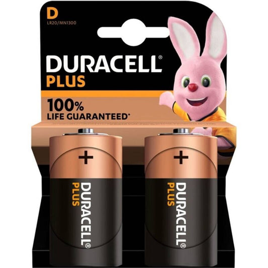 DURACELL - PILHAS ALCALINAS PLUS POWER 100 D LR20 2 UNIDADES