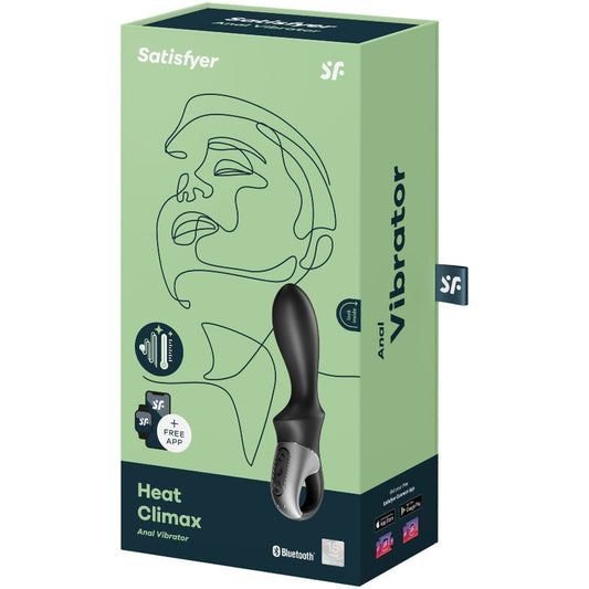 SATISFYER - APLICATIVO DE VIBRADOR ANAL HEAT CLIMAX BLACK
