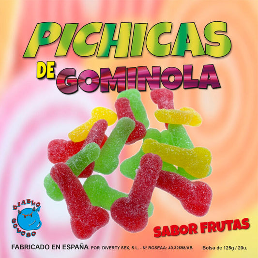 DIABLO GOLOSO - PICHITAS DE FRUTAS DE GUMMINOL COM AÇÚCAR
