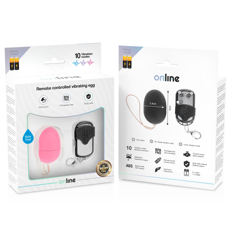 ONLINE - OVO VIBRANTE COM CONTROLE REMOTO ROSA