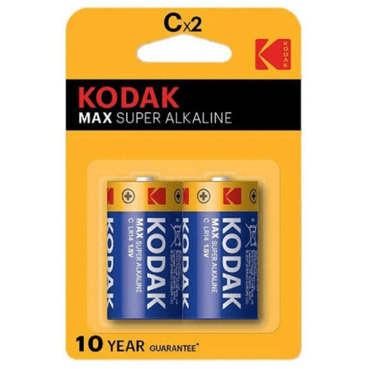 KODAK - PILHAS ALCALINAS MAX C LR14 2 UNIDADES