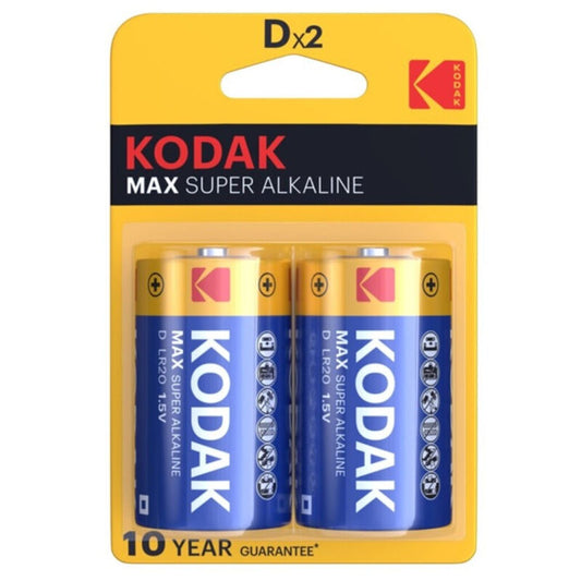 KODAK - PILHAS ALCALINAS MAX D LR20 2 UNIDADES