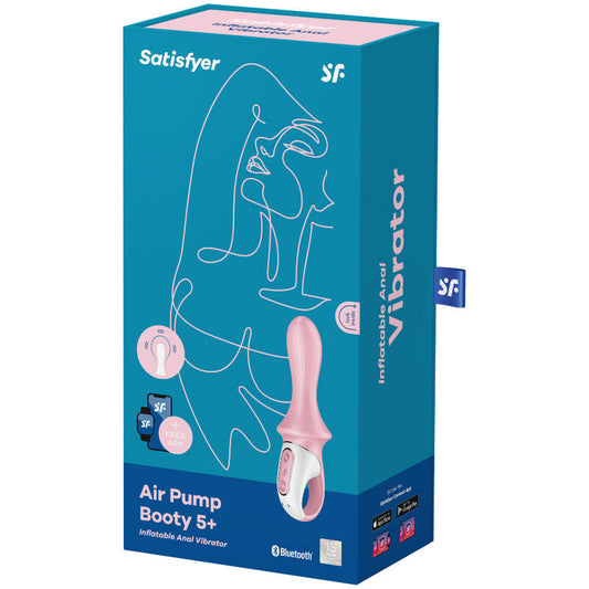 SATISFYER - BOMBA DE AR BOOTY 5+ VIBRADOR ANAL INFLÁVEL ROSA