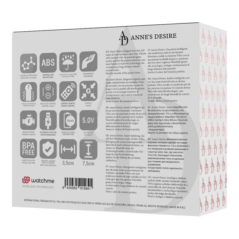 ANNE'S DESIRE - TECNOLOGIA DE CONTROLE REMOTO EGG WATCHME PRETO/DOURADO