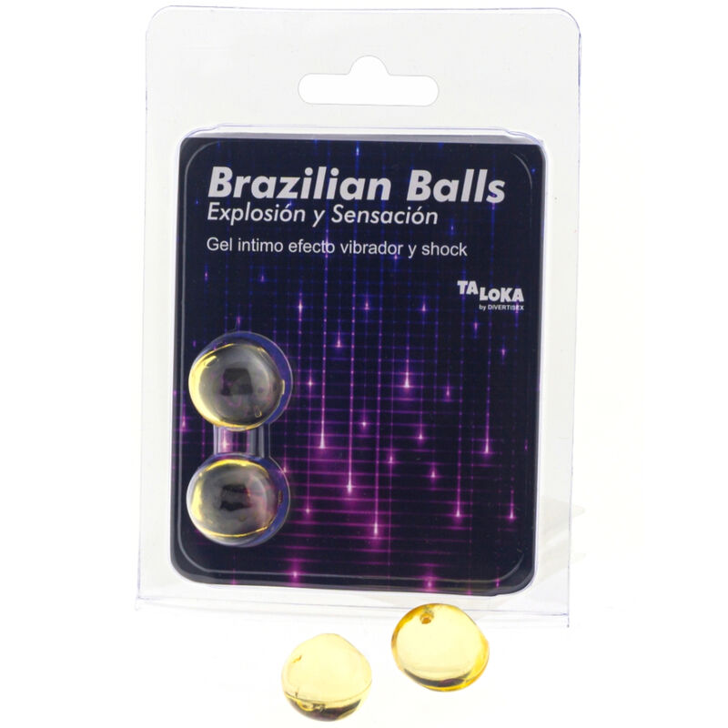 TALOKA - 2 BOLAS BRASILEIRAS VIBRATÓRIAS E EFEITO DE CHOQUE EM GEL EMOCIONANTE
