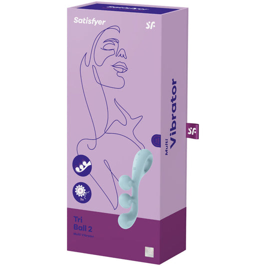 SATISFYER - MULTI TRI BALL 2 VIBRADOR AZUL