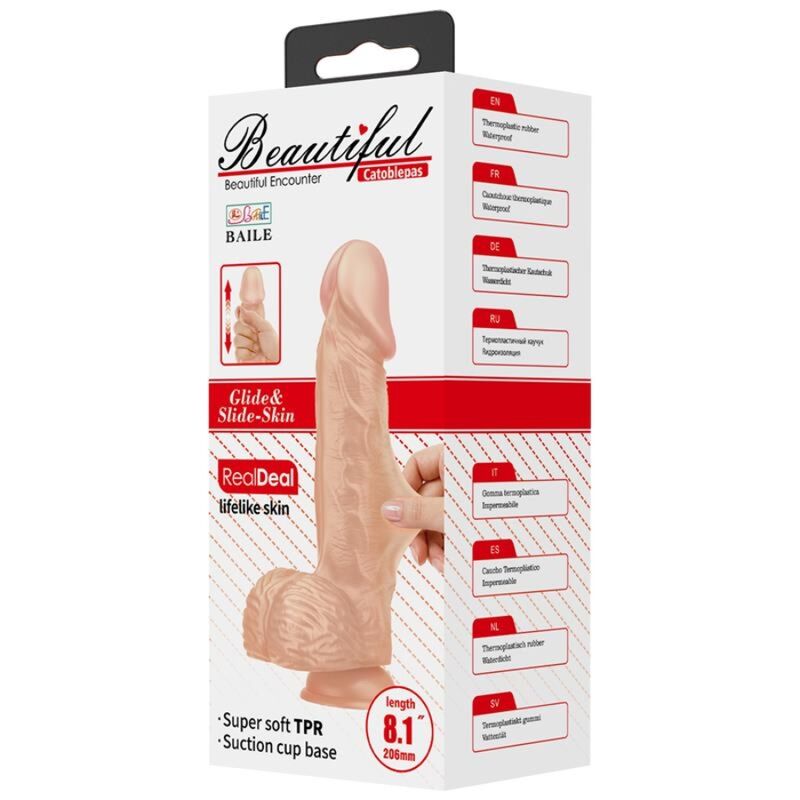 BAILE - BELLE ENCOUNTER CATOBLEPAS FLEXIBLE REALISTIC DILDO 20.6 CM NATURAL
