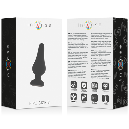 INTENSO - PIPO S PLUG ANAL DE SILICONE PRETO 9,8 CM