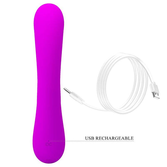 PRETTY LOVE - VIBRADOR SINCERO E VENTOSA DE SILICONE ROXA PARA CLITÓRIS