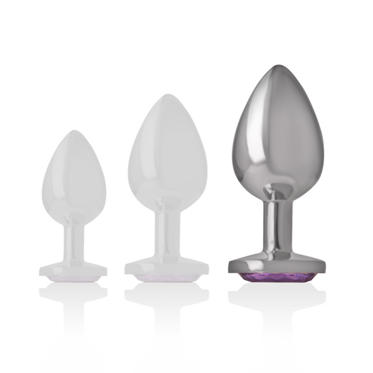 INTENSO - PLUG ANAL DE METAL DE ALUMÍNIO COM CRISTAL ROXO TAMANHO G