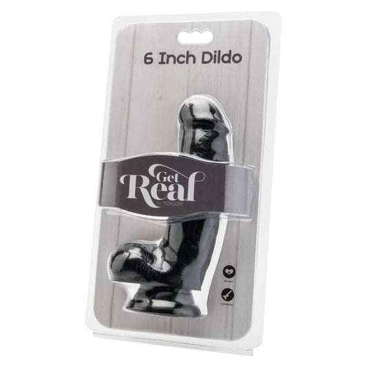 SEJA REAL - DILDO DE 12 CM COM BOLAS PRETAS