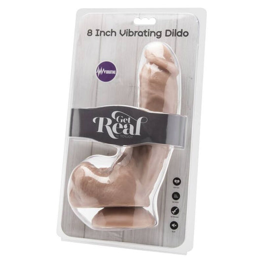 SEJA REAL - DILDO DE 20,5 CM COM PELE DE CONTAS VIBRADORAS