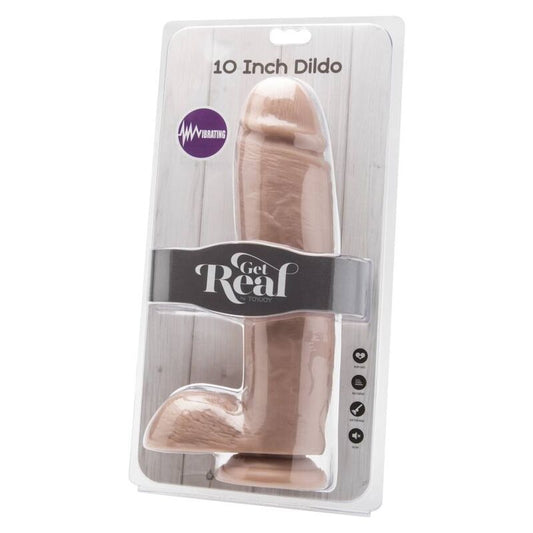 SEJA REAL - DILDO DE 25,5 CM COM PELE DE CONTAS VIBRADORAS