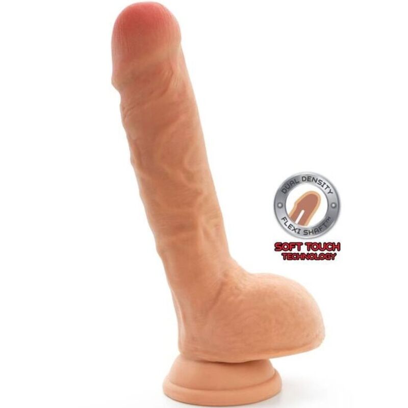 GET REAL - 18 CM DOUBLE DENSITY DILDO WITH SKIN BALLS