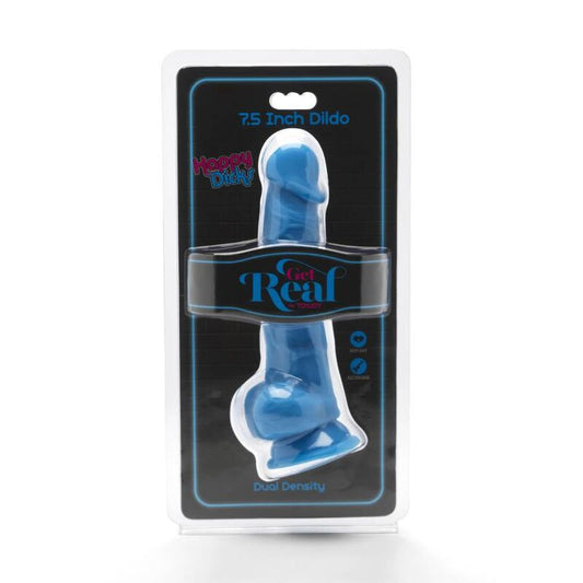 SEJA REAL - HAPPY DICKS 19 CM COM BOLAS AZUIS